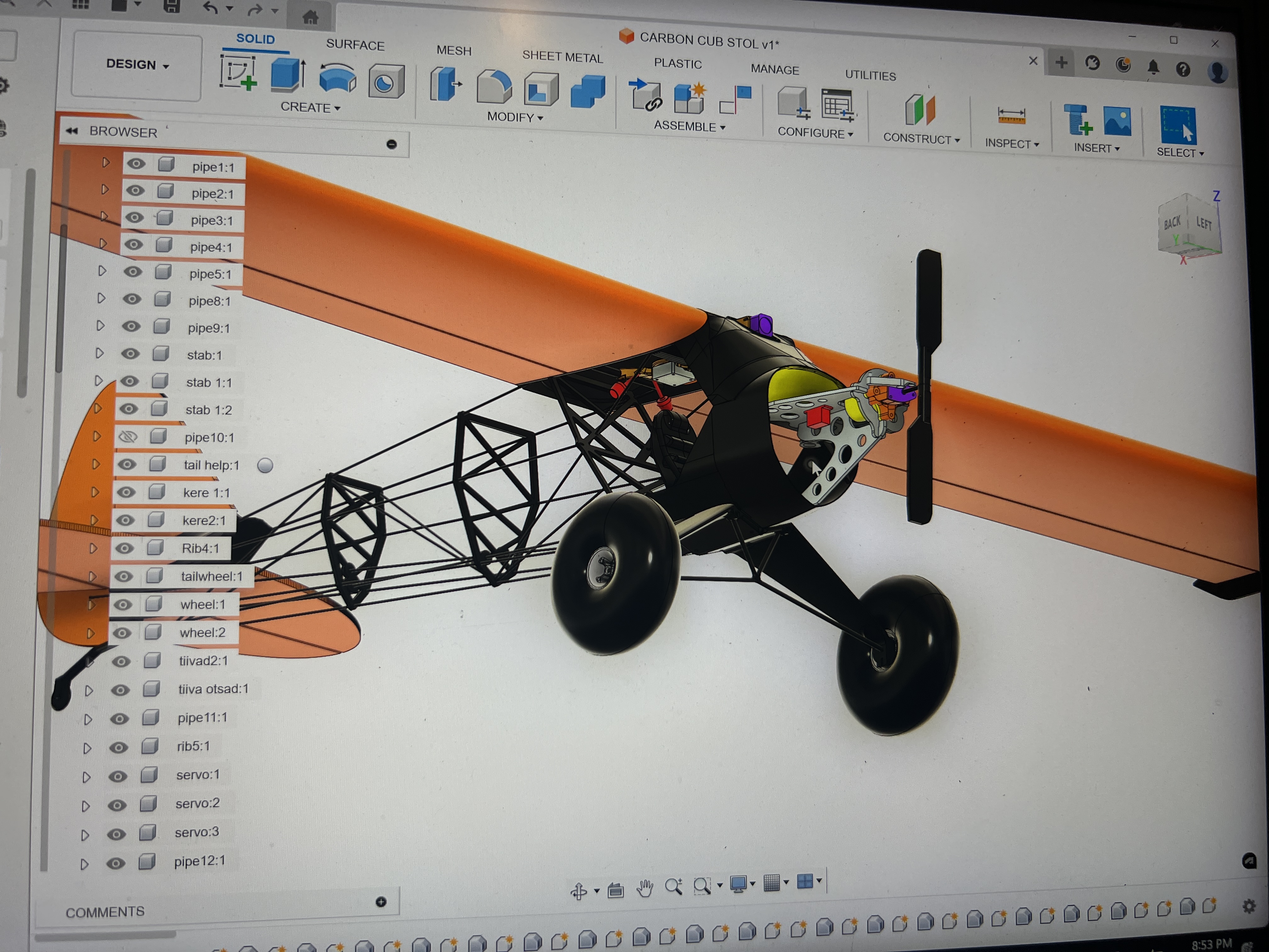 Lightweight Carbon Fiber STOL Airplane